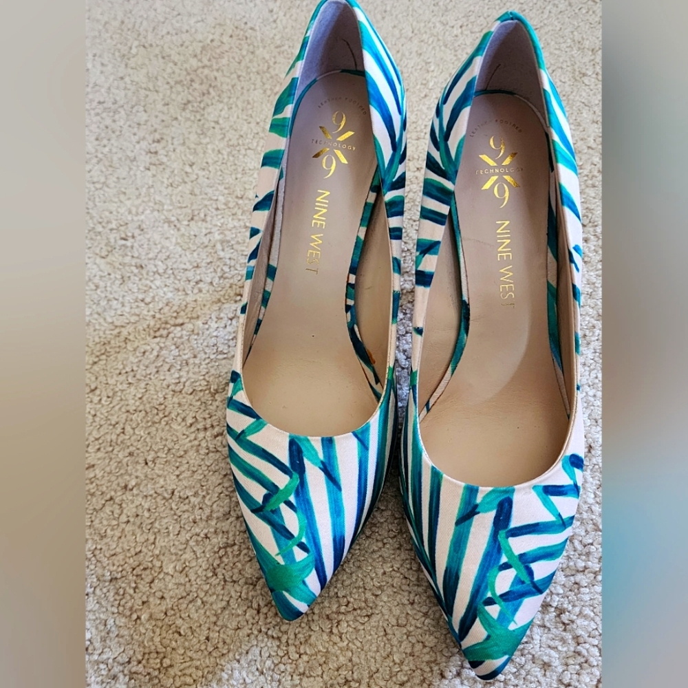 Gorgeous Blue and Green Patterned Women's Heels
